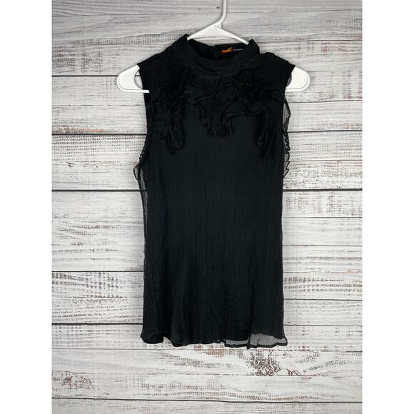 Comma, Tops - Comma Black Silk Gauzy Sleeveless Top EU 38 or US 8 Medium
